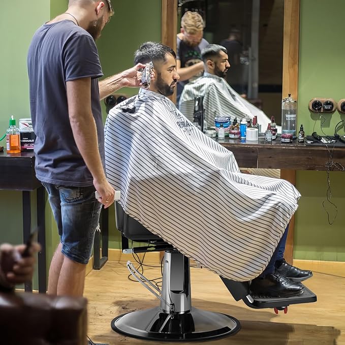 Salon Chair for Hair Stylist, 360 Degree Rotating Barber Chair with Heavy Duty Hydraulic Pump, Spa Beauty Equipment for Hair Stylists, Tattoo Artists, Cosmetologists (Black)