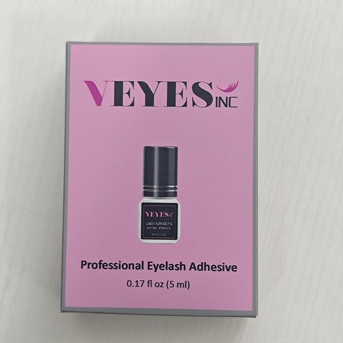 VEYES INC Eyelash Extension Glue - Extra Strong Professional Lash Glue 5ml | 1 Sec Drying time | Retention - 8 Weeks | Black Adhesive for Semi-Permanent Extensions Salon Use for Lash Tech