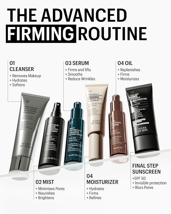 Allies of Skin Multi Peptides & Growth Factor Collagen Boosting Face Serum | Skin Tightening Anti-Aging Complex with 9% Peptides| Firms Sagging Skin & Visibly Reduces Wrinkles (1 oz)