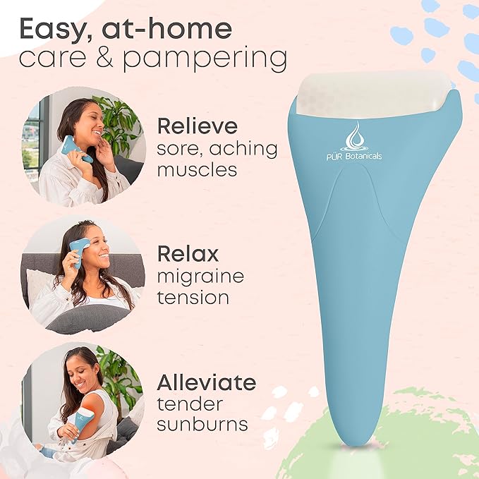 Arctic 2-in-1 Set Cryotherapy Ice Roller for Face Wrinkles Massager - Skin Care Tool for Puffiness - Cooling Ice Facial Eye Skin Roller - Reduce Puffiness and Relief Migraine Pain