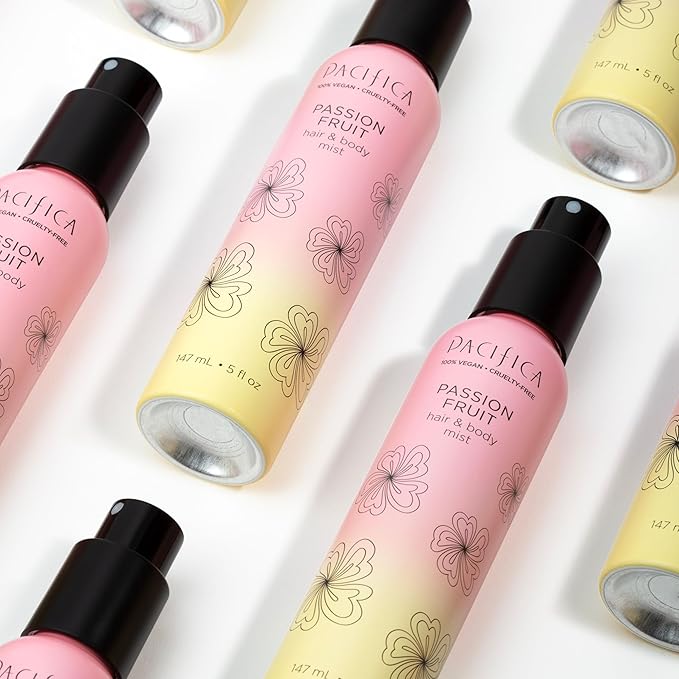 Pacifica Hair Mist Perfume & Full Body Spray for Women - Passion Fruit Body Mist Fragrance w/Pineapple, Orange Blossom, Vanilla, Sandalwood & Bergamot – Alcohol-Free, Vegan & Cruelty-Free, 5 oz