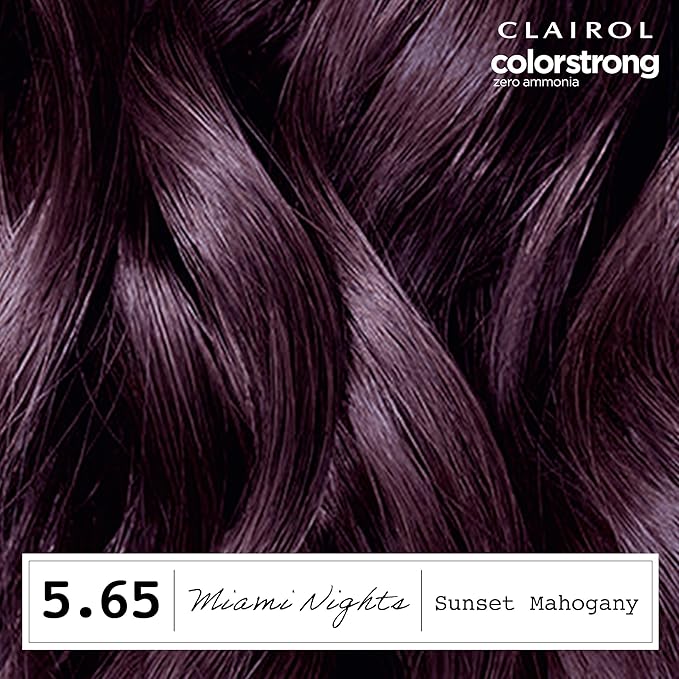 Clairol ColorStrong Permanent Zero Ammonia Hair Dye, 5.65 Sunset Mahogany - Miami Nights Hair Color, Pack of 1