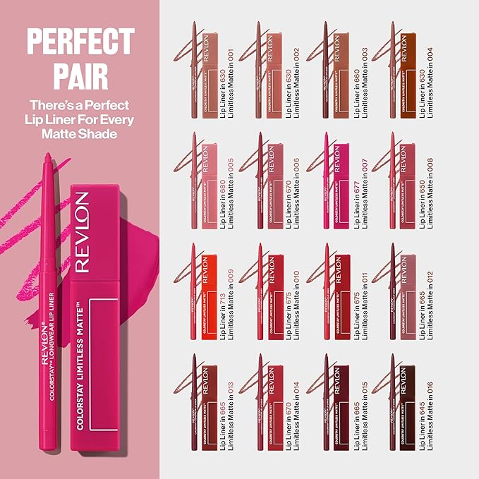 Revlon ColorStay Limitless Matte Liquid Lipstick, Vegan Formula, No-Budge, Longwear Lip Color, Long Lasting, Lightweight/Comfortable, Waterproof, 014 Dream Job, 0.17 fl oz