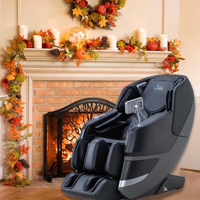 MassaMAX MT339 4D Massage Chair, Full Body Shiatsu Recliner with Auto Extendable Footrest, Zero Gravity, SL Track, Deep Yoga Stretch,15 Modes, AI Voice Control, Foot Rollers, and Heating (Deep Black)