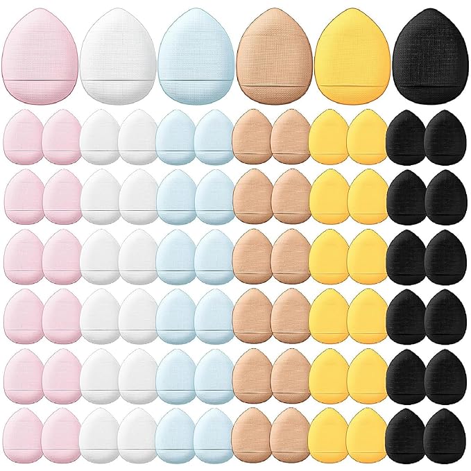 72 Pcs Finger Powder Puff Mini Makeup Sponge Soft Beauty Makeup Blender Puff for Foundation, Face Powder, Under Eye Setting, Concealer, Repair Cream, Cosmetic Tool (Cute Colors)