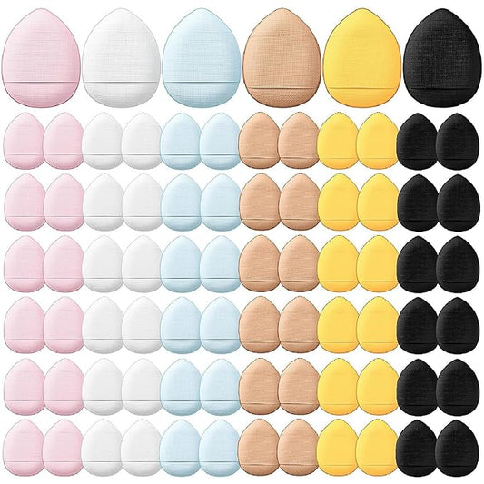 72 Pcs Finger Powder Puff Mini Makeup Sponge Soft Beauty Makeup Blender Puff for Foundation, Face Powder, Under Eye Setting, Concealer, Repair Cream, Cosmetic Tool (Cute Colors)
