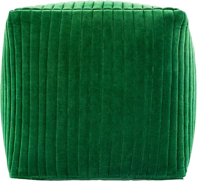 Mark&Day Pouf Ottoman, Rubbach Modern Dark Green Cube Pouf Foot Rest for Living Room, Bedroom and Boho Home Decor (16"x16"x16")