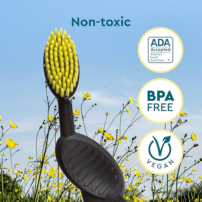 RADIUS Flex Brush with Soft Bristles Toothbrush BPA Free & ADA Accepted Designed to Improve Gum Health & Reduce Issues - Right Hand - Yellow/White - Pack of 1