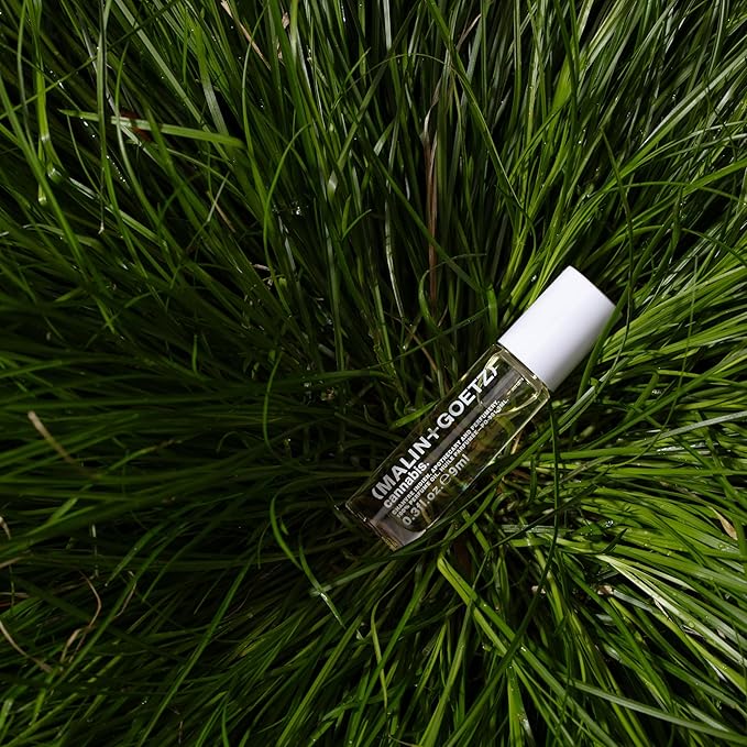 Malin + Goetz Cannabis Perfume Oil, 0.3 Fl. Oz. - Men & Women Rich & Earthy Scented Oil, Fragrance Oil, Roll On Mini Perfume Body Oil, Vegan & Cruelty-Free