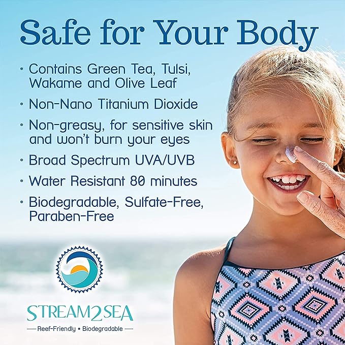 STREAM 2 SEA SPF 20 Mineral Sunscreen Biodegradable and Reef Safe, 1 Fl oz Pack of 3 Travel Size Paraben Free Non Greasy, Moisturizing Mineral Sunscreen For Face, Body Protection Against UVA and UVB