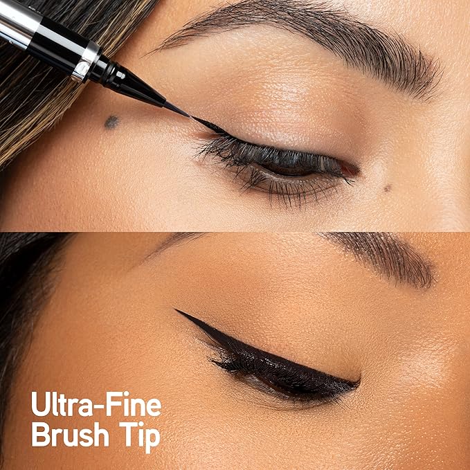 Physicians Formula Eye Booster Super Slim Liquid Eyeliner, Waterproof Precision with a Lash-Boosting Complex, Natural Finish, & Sensitive Skin Approved, Cruelty-Free & Vegan -Ultra Black