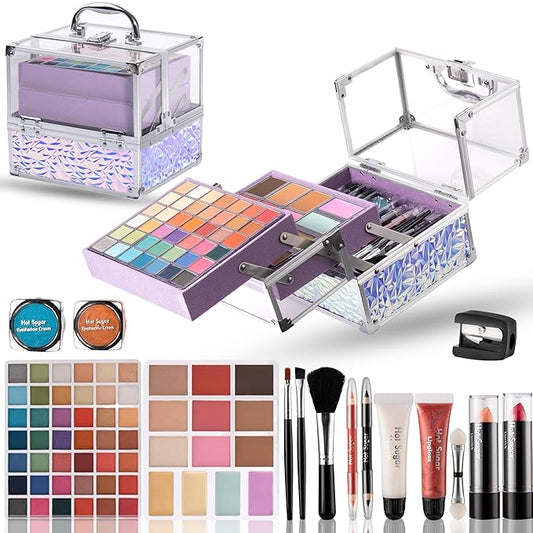 Hot Sugar Teen Makeup Kit for Girls 13-15, Kids Makeup Kit, Makeup Gift Set for Birthday Parties Makeovers & Christmas (Purple)