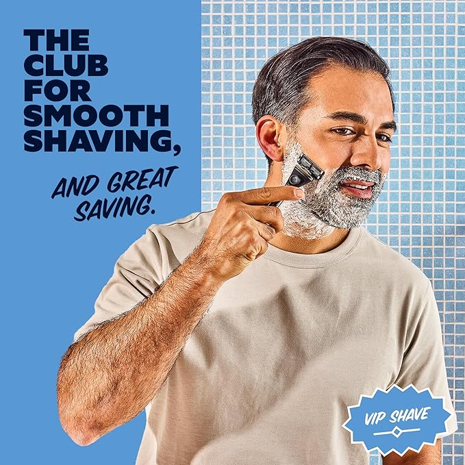 Dollar Shave Club | The VIP Shave Set | 4 Extra Close Refill Cartridges, 1 Heavy Metal Handle, 1 Shave Butter 3 ounce, 1 Razor Cover, Razors for Men