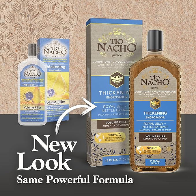 Tio Nacho Anti Hair Loss Thickening Volume Filler Conditioner with Royal Jelly & Rosemary, Volumizing and Body-Boosting Hair Care, 14 Fluid Ounces