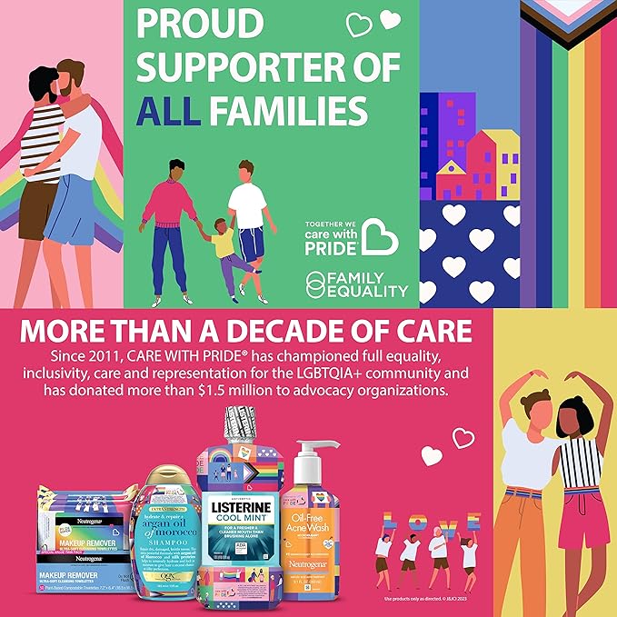 Listerine Cool Mint Antiseptic Mouthwash to Kill 99% of Germs That Cause Bad Breath, Plaque and Gingivitis, Cool Mint Flavor, Special Care with Pride Packaging, 1 L (Pack of 2)