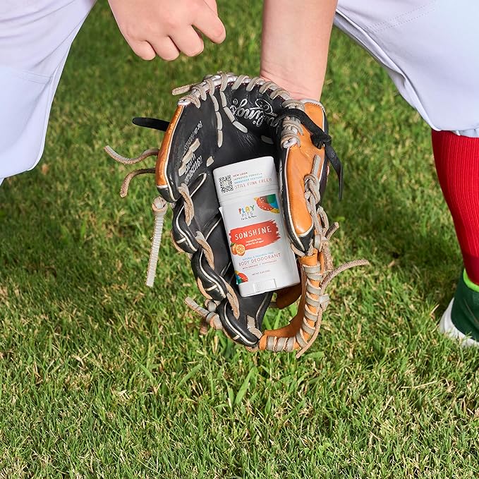 PLAY PITS - Natural Kids Whole Body Deodorant - Safe for Girls & Boys w/Sensitive Skin of All Ages - Clean, Non-Toxic, & Paraben Free - SONSHINE Scent - Infused w/Essential Oils – 2.65 Oz