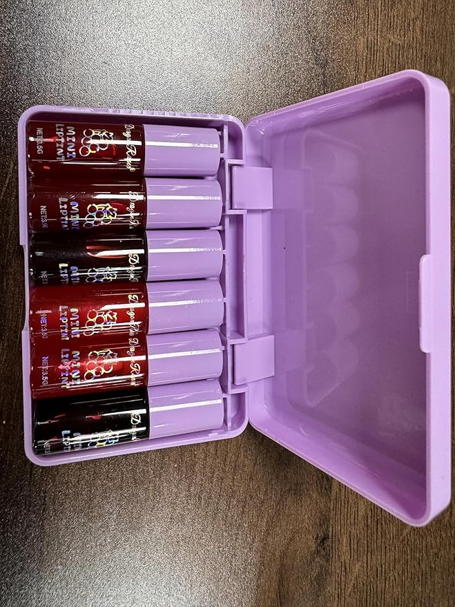 6 Colors Grapes Lip Tint Stain Set, Korean Velvet Lip Stain Watery Lip Stain Moisturizing Mini Liquid Lipstick Set, Long Wearing, Non-Stick Cup, Waterproof, High Pigment, Lip Tint Makeup