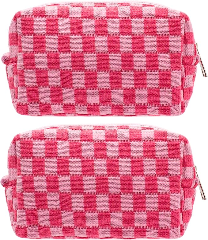 Pazimiik checkered makeup bag for