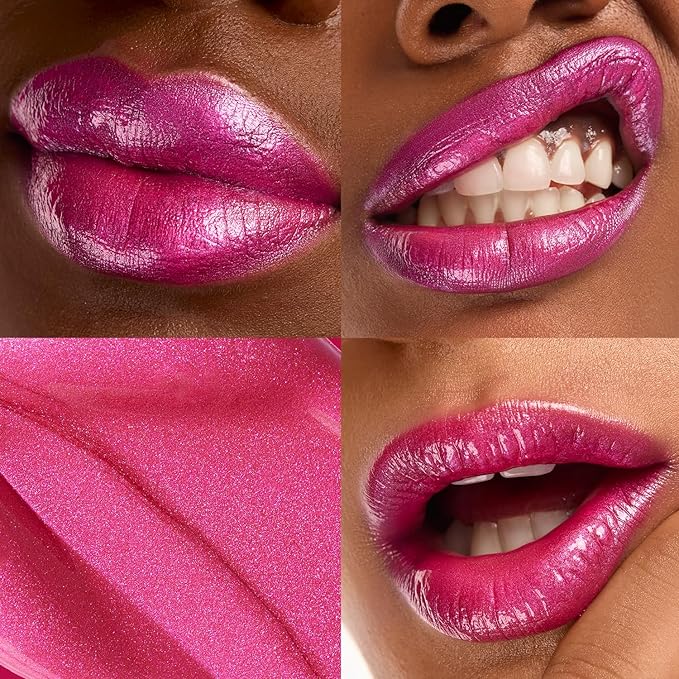 Black Radiance Cross Colours Metallic Liquid Lip, Moisture-Rich Ultra Glossy Finish, Pigment-Loaded Formula with Micro Glitter, Soft Paddle Applicator, Cruelty-Free - Fresh Drip Pink