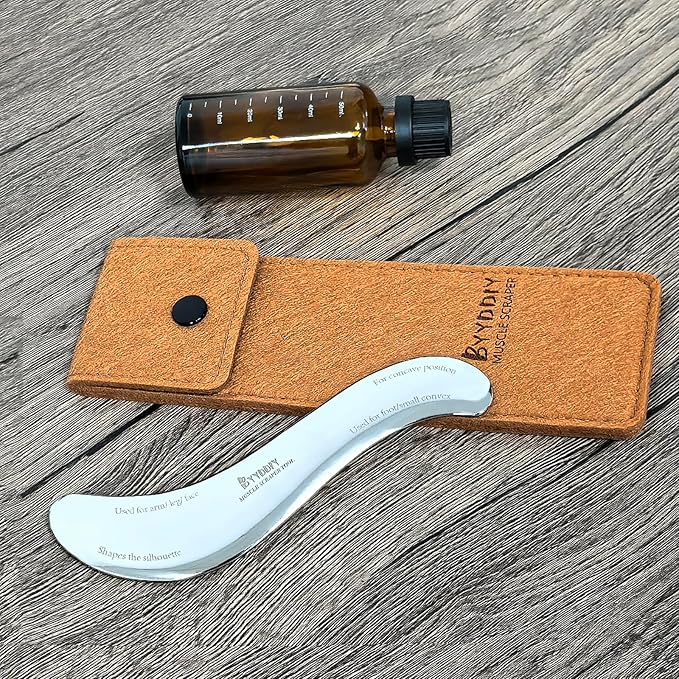 BYYDDIY Stainless Steel Gua Sha Muscle Scraper Tool,Scar Tissue Tool,Physical Therapy Tools,Muscle Scraping Tool,Guasha Massage Scraper,IASTM Tools (S.S-1)