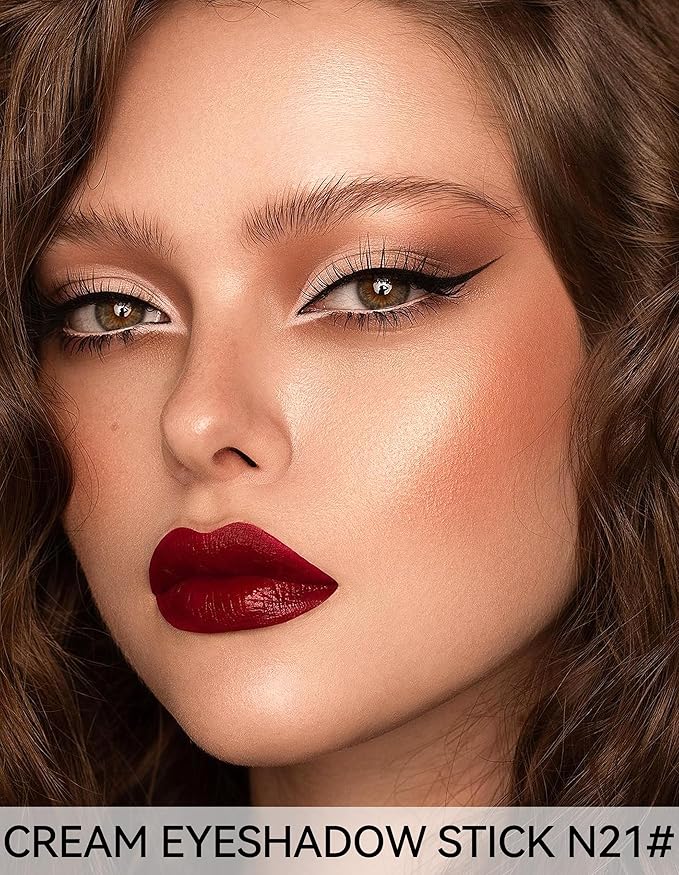 Erinde Waterproof Cream Eyeshadow Stick, Matte Nude Eye Shadow Sticks, Longwear Blendable High Pigmented, Neutral Eye Shadow Sticks Matte for Older Eyes, Smokey Eyeshadow Pencil Crayon, Nude beige