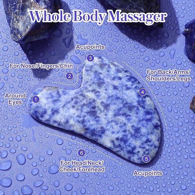 rosenice Gua Sha Facial Tools Natural Gua Sha Jade Stone for Face Skincare Facial Body for SPA
