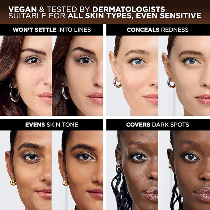 L'Oreal Paris True Match Super-Blendable Foundation, Medium Coverage Liquid Foundation Makeup, N1, Light, 1 Fl Oz