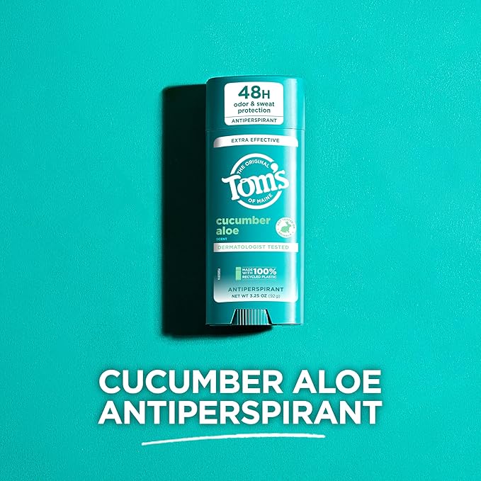 Tom’s of Maine Cucumber Aloe Antiperspirant, For Women and Men, 3.25 oz
