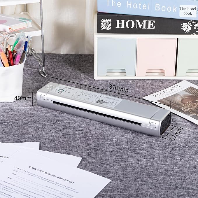 Phomemo M08F Tattoo Stencil Printer Bluetooth, Inkless Tattoo Machine with 10pcs Transfer Paper, Portable Printer for Tattooing, Compatible with Smartphone & PC, Silver