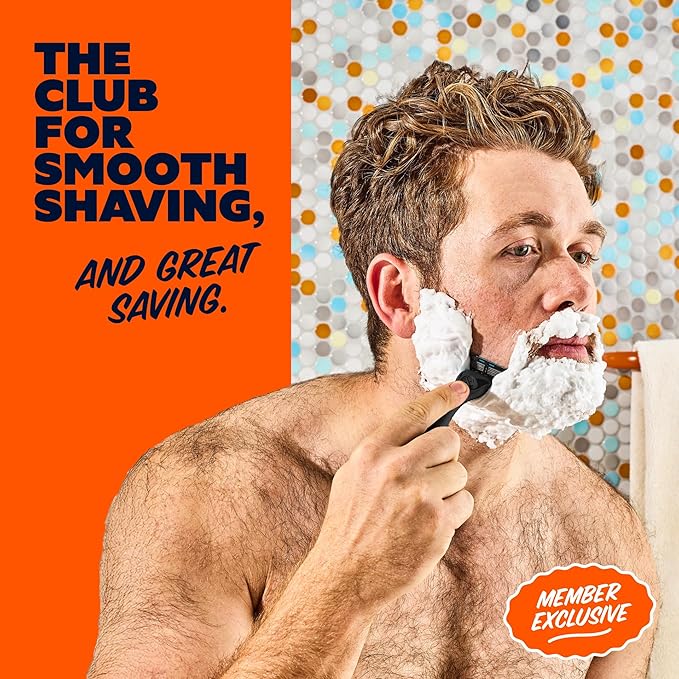 Dollar Shave Club | The Member Exclusive Shave Set | 4 Swift Rinse Refill Cartridges, 1 Handle (Black), 1 Shave Butter 3 ounce, 1 Razor Cover