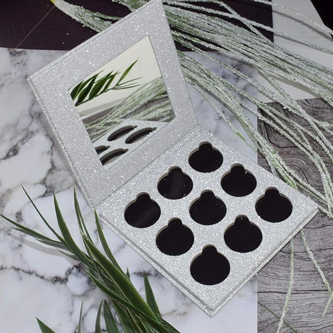 Glitter Mirror Empty Magnetic Reusable Eyeshadow Makeup Palette
