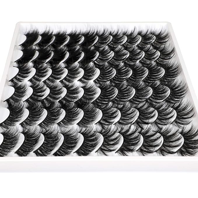 30 Pairs 20MM False Eyelashes Wholesale 6 Styles Mixed Lashes 8D Fluffier Volume Dramatic Faux Mink Eyelashes Thick Full Strip Lashes Pack