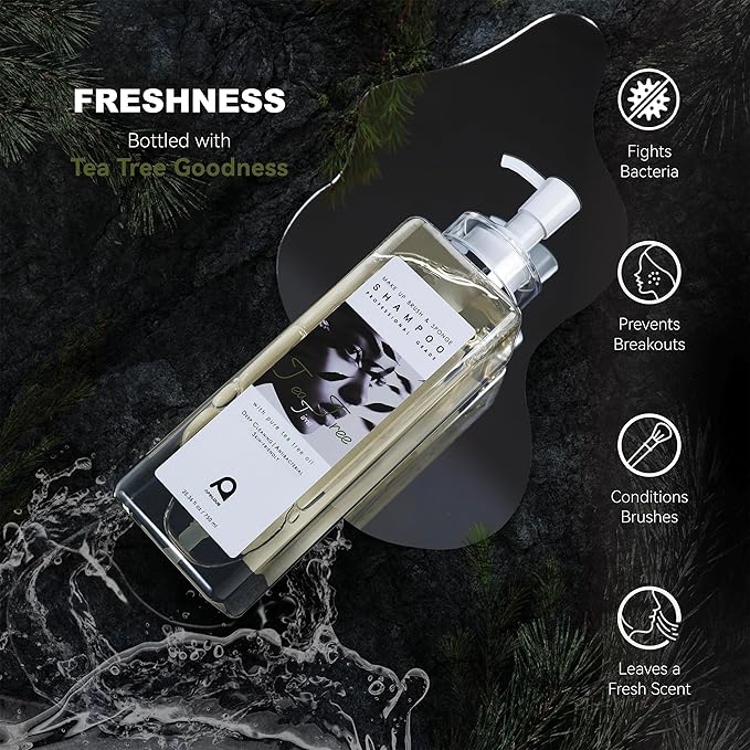 Electric Makeup Brush Cleaner Bundle with Tea Tree Oil Cleaner 25.36 fl.oz