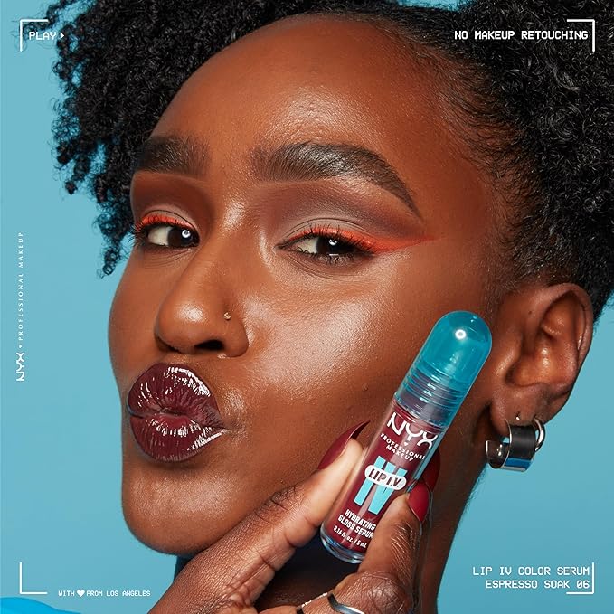 NYX Professional Makeup Lip IV Hydrating Glossy Lip Stain with 12HR Hydration - Hydra Honey (Brown)