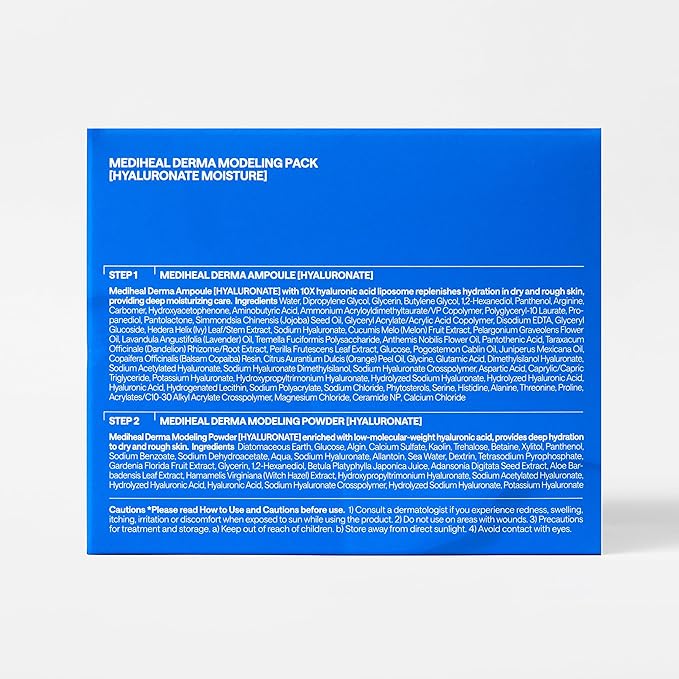 Mediheal Derma Modeling Pack (Hyaluronate) - Deep Hydrating For Moist Skin - Easy DIY Home Spa Kits, Hydrating Icy Jelly Mask For Skin Refreshment