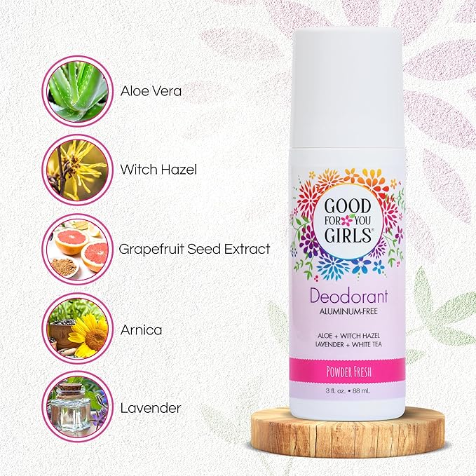 Good For You Girls Aluminum-Free, Natural Deodorant for Kids, Pre teens, Teens, Safe & Effective Odor Control, Clear Roll-On, Natural Fragrance, Vegan, Made in USA | Soft Powder, 3 oz (Pack of 1)