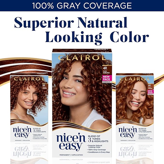 Clairol Nice'n Easy Permanent Hair Dye, 8R Medium Reddish Blonde Hair Color, Pack of 2