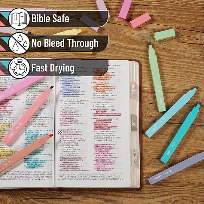 Mr. Pen- Aesthetic Highlighters, 10 pcs, Chisel Tip, Pastel Colors, Cute Highlighters Assorted Colors