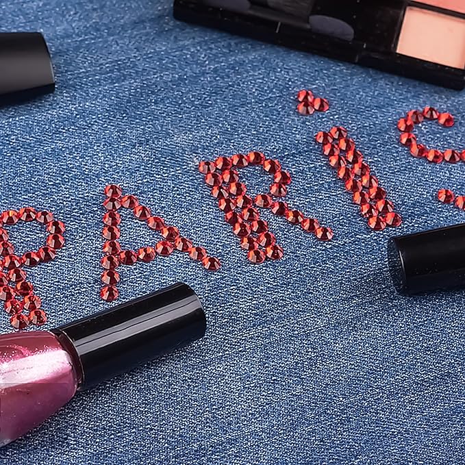 975Pcs Face Gems Hair Gems, Self-Adhesive Face Jewels Eye Jewels Rhinestones 3/4/5/6 mm DIY Face Gems Stick on, Hair Body Rhinestones Gems Crystals Pearls for Face Makeup, Crafts (gem_red)