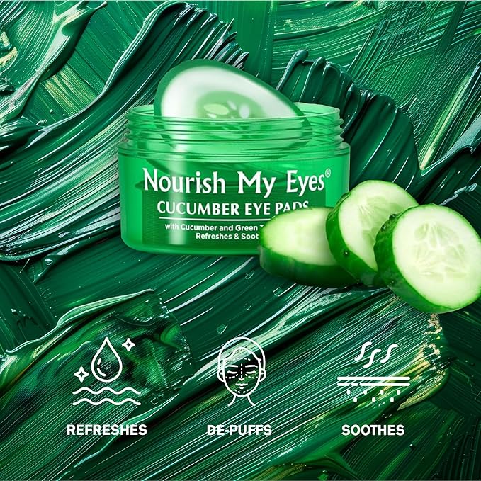 Fran Wilson NOURISH MY EYES Cucumber and Green Tea Pads - 36 Pads each (PACK OF 6) At-Home Spa Treatment to refresh and decrease puffiness under the eyes