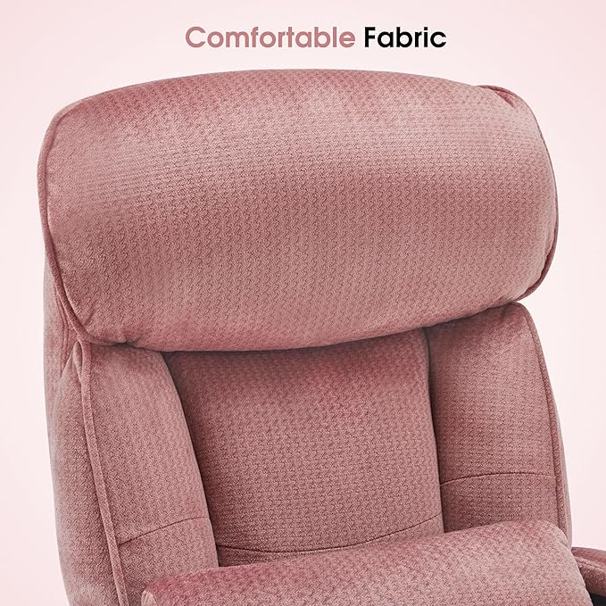 BarberPub Beauty Chair, 360° Rotating Lifting Facial Beauty Spa Chair, Adjustable Tattoo Salon Spa Esthetician Beauty Equipment 3571 (Fabric, Pink)