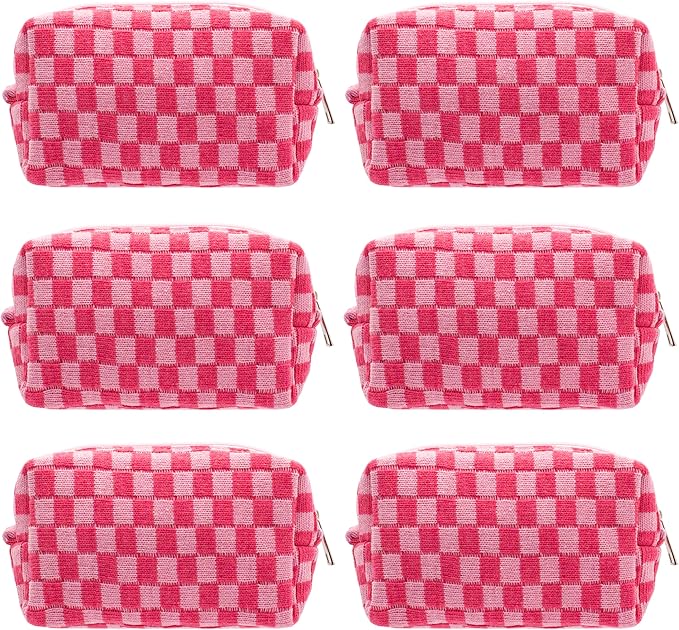 Pazimiik checkered makeup bag for