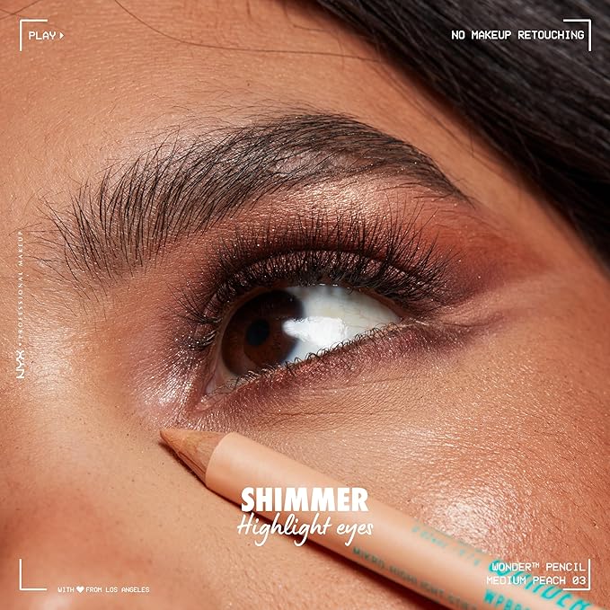 NYX PROFESSIONAL MAKEUP Wonder Pencil, Multi-Use Micro Highlighter & Concealer Stick - Medium Peach (Pack of 2)