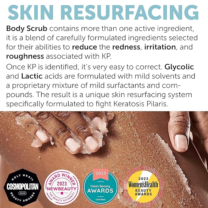 KP Bump Eraser Body Scrub | Keratosis Pilaris Treatment | Bump Eraser Body Scrub | Exfoliating Body Scrun | Ingrown Hair Treatment | Clears Strawberry Legs | Soothes Redness, Dryness & Flaky Skin