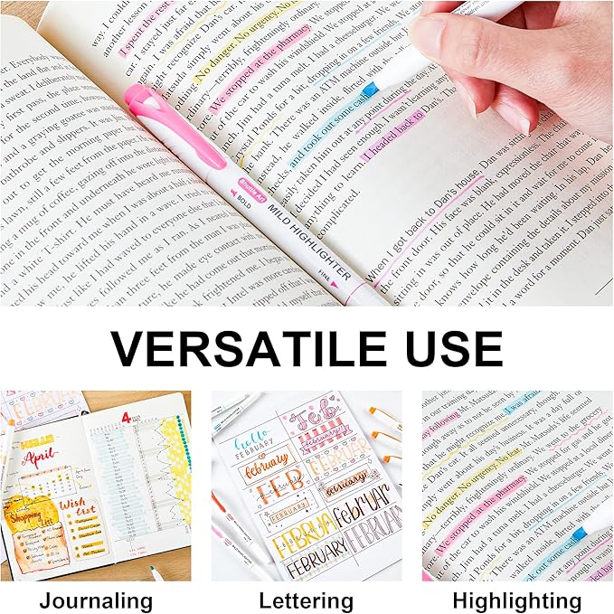 Shuttle Art Pastel Highlighters, 18 Colours Dual Tip Highlighters, Highlighter Markers Assorted Colours, Perfect for Colouring, Underlining, Highlighting, Journaling in School Office Home