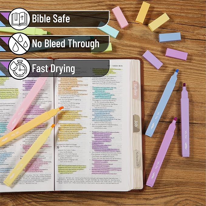 Mr. Pen- Aesthetic Highlighters, 8 Pcs, Chisel Tip, Pastel Candy Colors, Cute Assorted Colors, Bible Highlighters and Pens No Bleed for Bible Pages