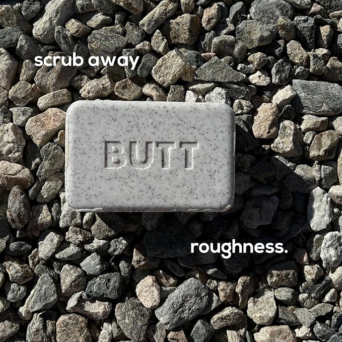 MARLOWE. No. 069 Butt Face Mens Soap, 7 Oz, Double Sided Moisturizing & Body Exfoliator Bar Soap with Pumice & Apricot Seed Powder, Crisp Sea Air, Fresh Sage + Cedarwood Scent