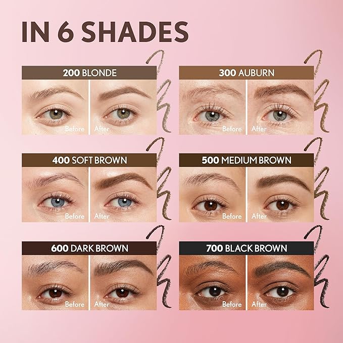 Covergirl Clean Fresh Brow Filler Pomade, 300 Auburn, Eyebrow Pencil, Ultra-Precise Tip, Creamy Formula, Highly Pigmented, Soft Matte Finish, Vegan Formula, 0.007oz