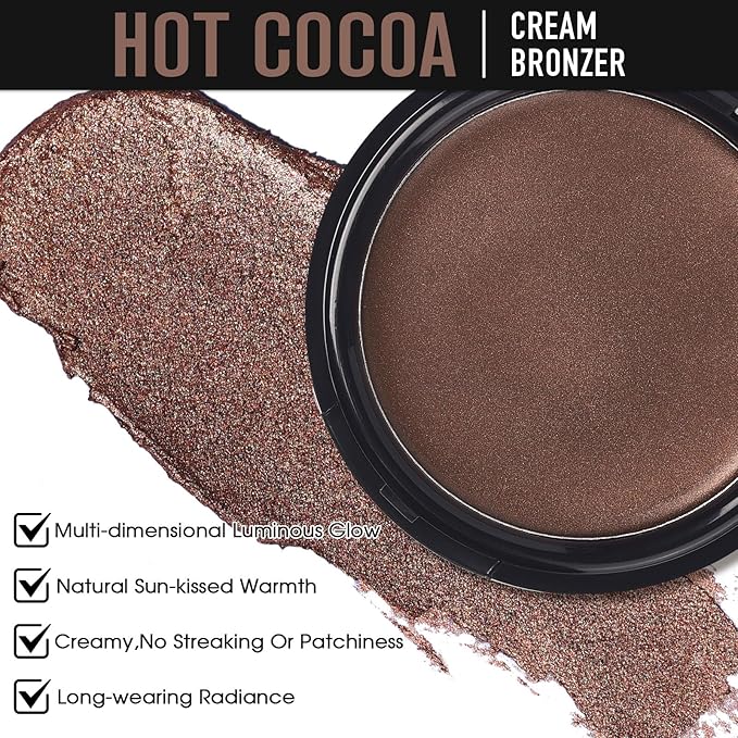 UCANBE Face & Body Cream Bronzer, Natural Tan Sun-Kissed Glow, Buildable Blendable for Long Lasting Bronzed Glow, Lightweight Contour Bronzing Multi-Use Shaping Palette for All-Day Luminous