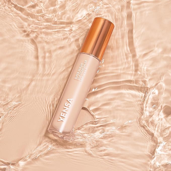 YENSA Super Serum Silk Concealer - Full Coverage Undereye Concealer & Peptides Serum for Face - Enriched with Vitamins C & E, Bakuchiol & Superfoods to Boost Radiance - Light 1 (0.2 Fl oz)